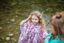 Load image into Gallery viewer, The poncho fits kids 6-12 months old in car seat up to 4 or 5 year old walkers, and grows with them. They grow with your child.
