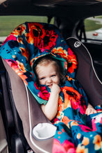 Load image into Gallery viewer, Car Seat Poncho - Car Crash Tested and CPSC Compliant - Florals & Mermaids