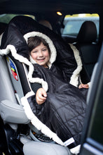 Load image into Gallery viewer, Car Seat Poncho - Car Crash Tested and CPSC Compliant - Black Sherpa