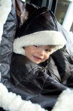 Load image into Gallery viewer, Car Seat Poncho - Car Crash Tested and CPSC Compliant - Black Sherpa