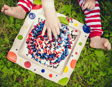 Load image into Gallery viewer, Baby Boy First Birthday Outfit – 5-Piece Cake Smash Set with “One” Onesie, Bow Tie, Leg Warmers, Bib & Party Hat – Dr. Seuss, Carnival or Patriotic Theme