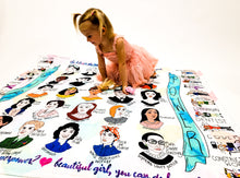 Load image into Gallery viewer, Girl Power Learning Blanket® (50" x 60") – Educational Blanket Featuring Women in History, Careers & Professions – Inspiring Gift for Girls