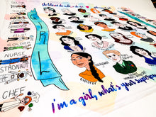 Load image into Gallery viewer, Girl Power Learning Blanket® (50" x 60") – Educational Blanket Featuring Women in History, Careers & Professions – Inspiring Gift for Girls