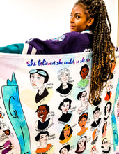 Load image into Gallery viewer, Girl Power Learning Blanket® (50" x 60") – Educational Blanket Featuring Women in History, Careers & Professions – Inspiring Gift for Girls
