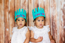 Load image into Gallery viewer, Kids Alphabet Crown – Light Turquoise Felt Toy with 60+ Reusable Letters for Learning & Play