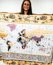 Load image into Gallery viewer, World Map Learning Blanket®, 50" x 60" Educational Blanket with Country Flags, Geography & Global Awareness Playmat for Kids