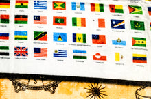 Load image into Gallery viewer, World Map Learning Blanket®, 50" x 60" Educational Blanket with Country Flags, Geography & Global Awareness Playmat for Kids