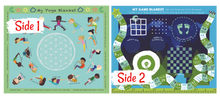 Load image into Gallery viewer, Yoga Poses & Games Activity Blanket for Kids (50" x 60") – Reversible Learning Mat with Yoga, Meditation, and Interactive Games – Soft & Educational Travel Blanket