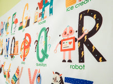 Load image into Gallery viewer, Alphabet Wall Tapestry (72" x 28") – ABC Picture Banner for Toddlers, Preschool & Nursery Decor – Educational Canvas for Kids