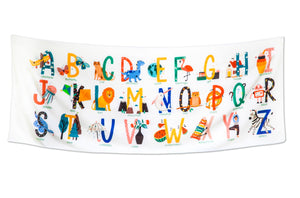 Alphabet Pictures Tapestry for Kids Educational Letters Words