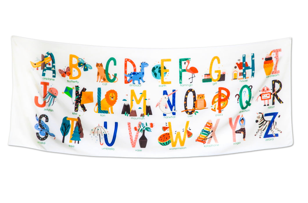 Alphabet Pictures Tapestry for Kids Educational Letters Words