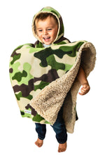 Load image into Gallery viewer, Car Seat Poncho Car Crash Tested Camo Teddy Reversible WITH Pocket