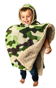 Car Seat Poncho Car Crash Tested Camo Teddy Reversible WITH Pocket