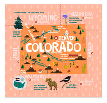 Load image into Gallery viewer, Various States Facts Map Tapestry – Educational Fabric Poster with State Capitals, Flags, Animals & Cities – 40"–60" Wall Hanging for Kids