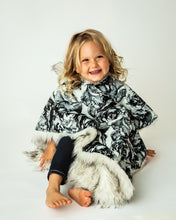Load image into Gallery viewer, Car Seat Poncho Faux Fur and Flowers with Pocket