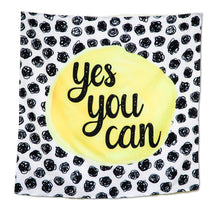 Load image into Gallery viewer, “Yes You Can” Motivational Tapestry (36" x 36") – Inspirational Wall Art for Kids, Teens, Classrooms & Dorm Decor