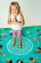 Load image into Gallery viewer, Yoga Poses & Games Activity Blanket for Kids (50" x 60") – Reversible Learning Mat with Yoga, Meditation, and Interactive Games – Soft & Educational Travel Blanket