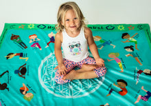 Load image into Gallery viewer, Yoga Poses & Games Activity Blanket for Kids (50" x 60") – Reversible Learning Mat with Yoga, Meditation, and Interactive Games – Soft & Educational Travel Blanket