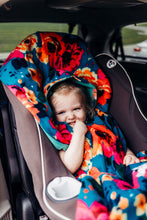 Load image into Gallery viewer, Car Seat Poncho - Car Crash Tested and CPSC Compliant - Florals &amp; Mermaids