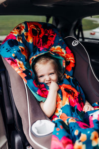 Car Seat Poncho - Car Crash Tested and CPSC Compliant - Florals & Mermaids