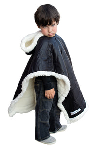 Car Seat Poncho - Car Crash Tested and CPSC Compliant - Black Sherpa