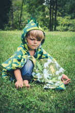Load image into Gallery viewer, This poncho is made of super warm soft double-layered fleece, rectangular blanket in shape; Kids have the freedom to move their arms or keep them under the blanket for warmth.