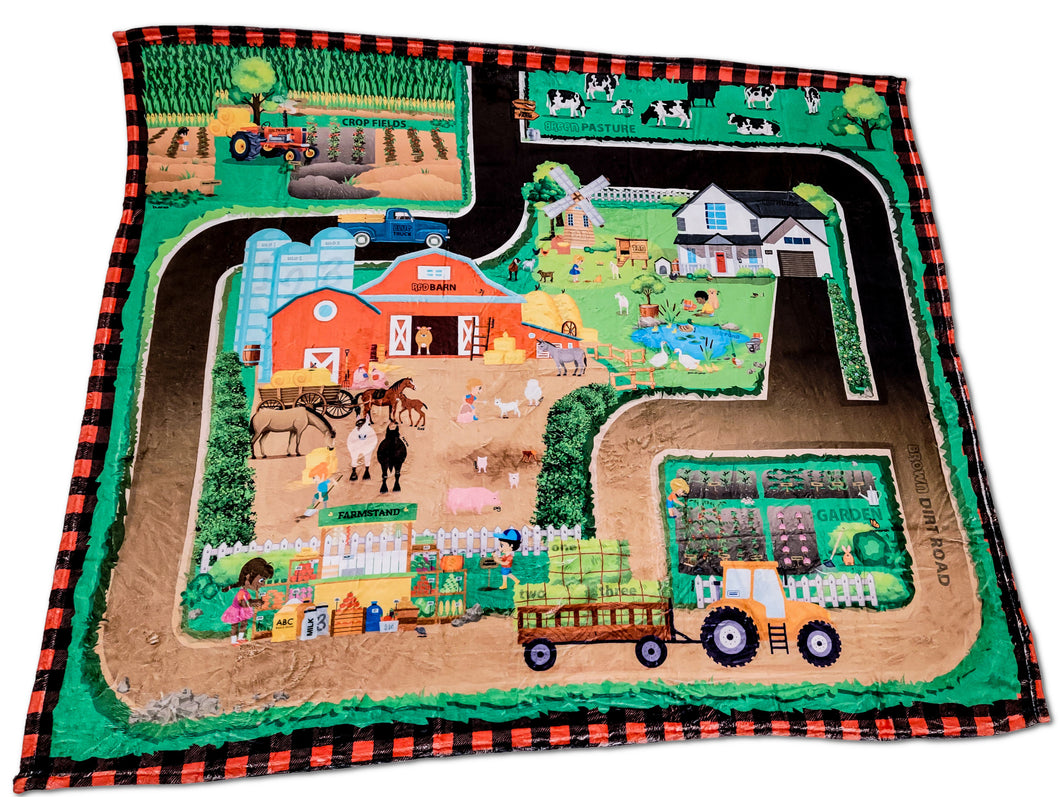 Farm Learning Animals Plants Names Numbers Learning Blanket Playmat
