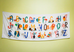 Alphabet Pictures Tapestry for Kids Educational Letters Words
