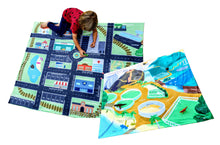 Load image into Gallery viewer, City Block Play Town Dino Exhibit Playmat Learning Blanket