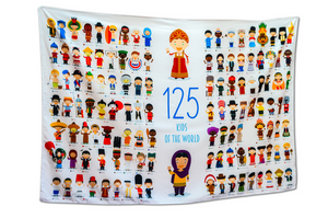 Many Cultures Children of the World Diversity Tapestry Wall Hanging 125 Country Names School