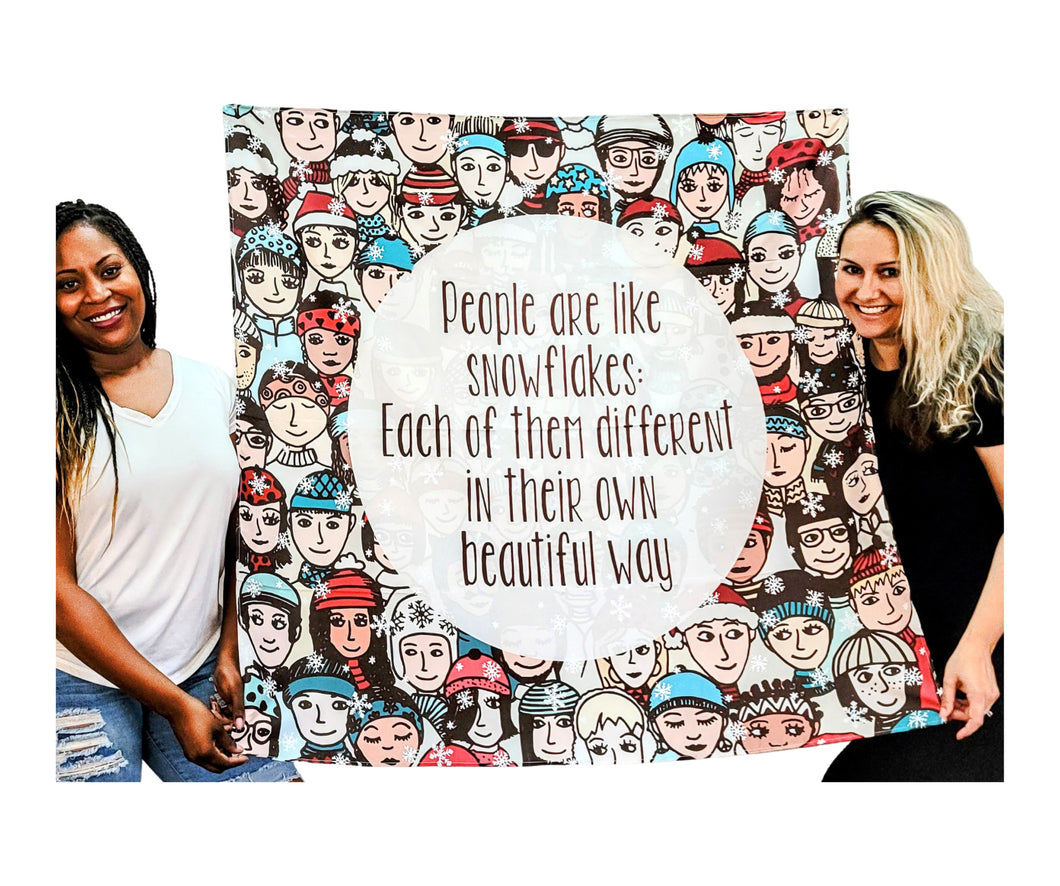 Different People Different Snowflakes Diversity Tapestry Wall Hanging