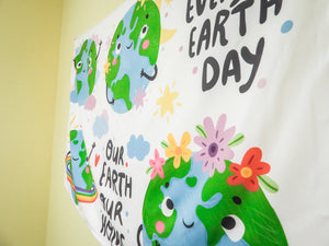 Go Green Earth Banner Tapestry Wall Hanging