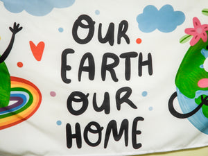 Go Green Earth Banner Tapestry Wall Hanging