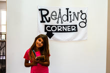 Load image into Gallery viewer, Reading Corner Tapestry Sign Wall Hanging School Library