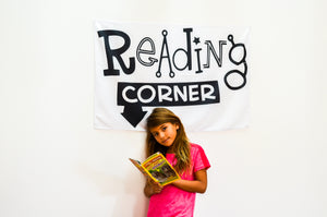 Reading Corner Tapestry Sign Wall Hanging School Library