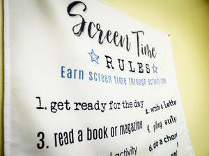 Screen Time Rules Choices Contract Poster Tapestry Wall Hanging for Kids