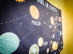 Solar System Space Planet Names Tapestry