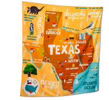 Load image into Gallery viewer, Various States Facts Map Learning Tapestry Fabric Poster