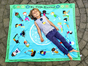 Yoga Kids Poses and Games Mat Activity Learning Blanket